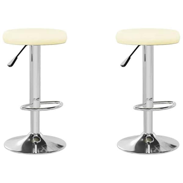 Maison Exclusive - Barstolar set om 2 i krämfärgad konstläder