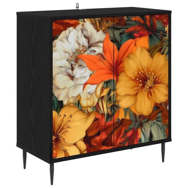 Maison Exclusive - Buffé GENNEP Svart ek 69 x 33 x 76 cm Ingenjörsträ
