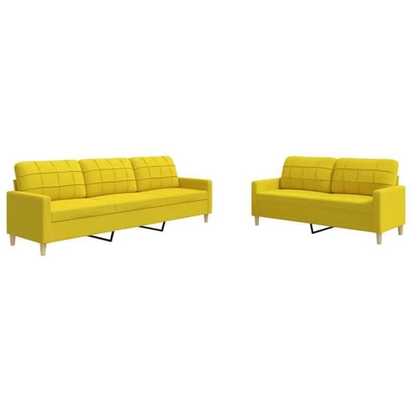 Maison Exclusive - Set med 2 soffor ljusgul tyg