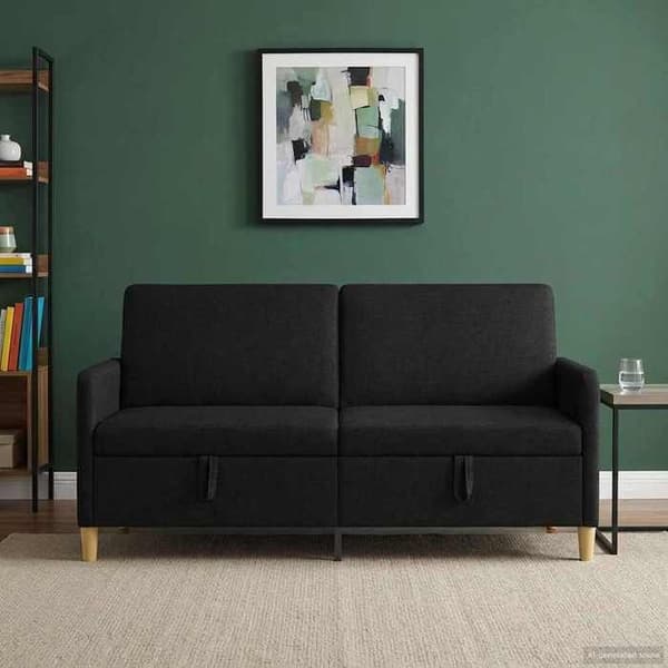 Maison Exclusive - Soffa med förvaring Svart 172 x 78 x 87 cm Polyester