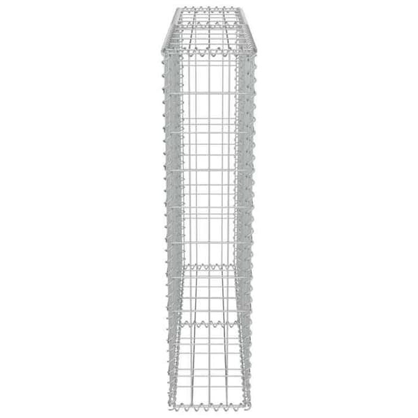 Maison Exclusive - Gabionvägg med galvaniserade stålskydd 100x20x100 cm silver-
