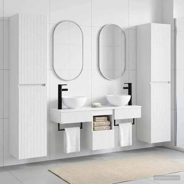 Maison Exclusive - 5 osan kylpyhuonekalustesarja Valkoinen