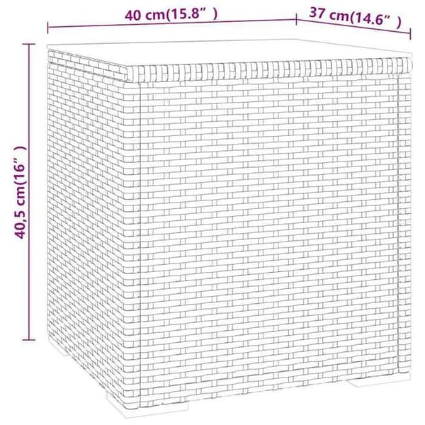 Maison Exclusive - Grå sidebord 40x37x40,5 cm poly rattan og hærdet glas grå