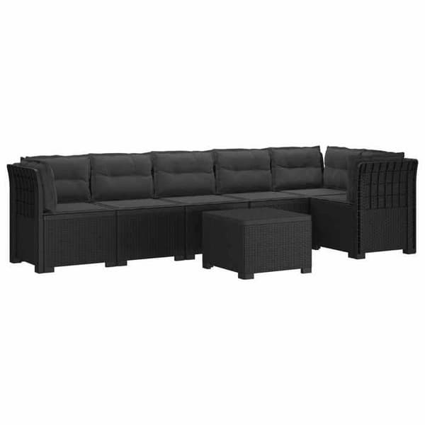 Havemøbel - EKSKLUSIVT HUS - 6 pladser - Polypropylen rattan look - UV-resistent - Grå puder