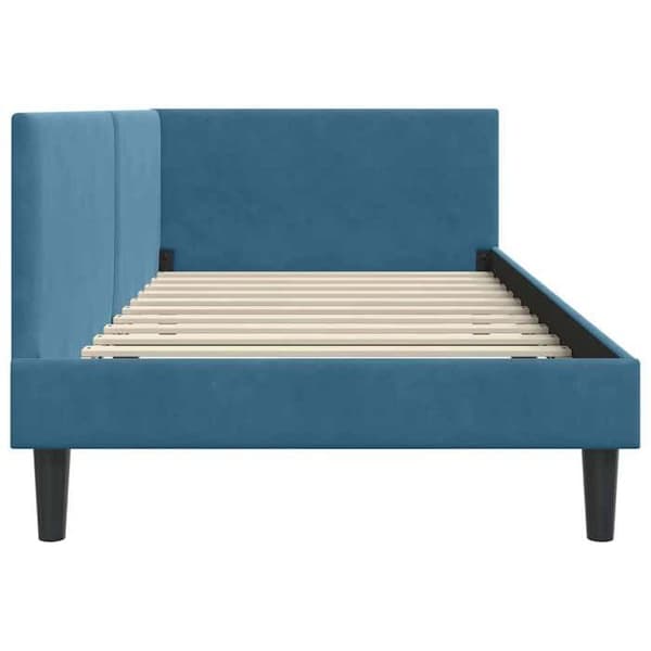 Maison Exclusive - Blå hörnsängram 80 cm x 200 cm Sammet