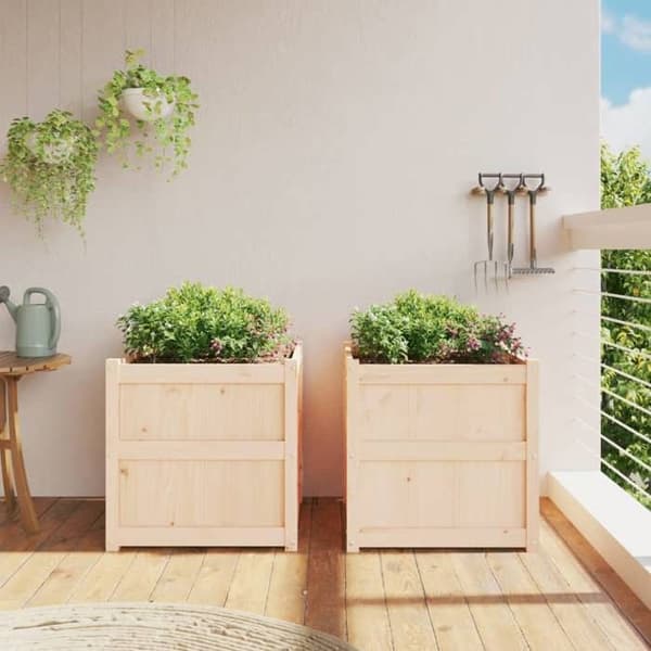 Maison Exclusive - 2 st blomlådor i massivt furu