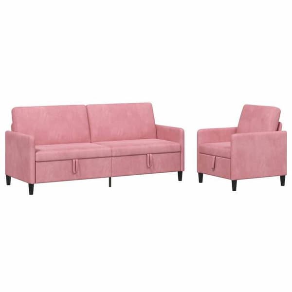 Maison Exclusive - Soffa med förvaring 2 st Rosa Polyester