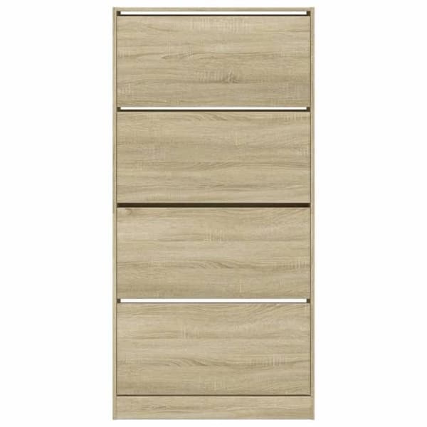 Maison Exclusive - Skoskab med 4 foldbare skuffer i sonoma eg