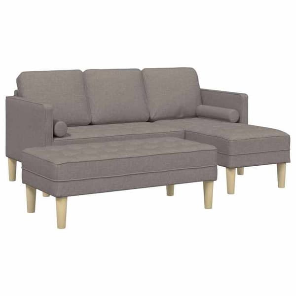 Soffa - EXKLUSIVT HUS - Set 2 delar - Taupe - Andningsbar polyester - Modulerbara sektioner Mol