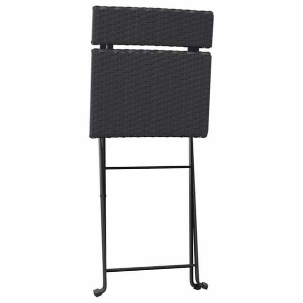 Maison Exclusive - Fällbart bistroset 3 delar Svart flätad resin Svart