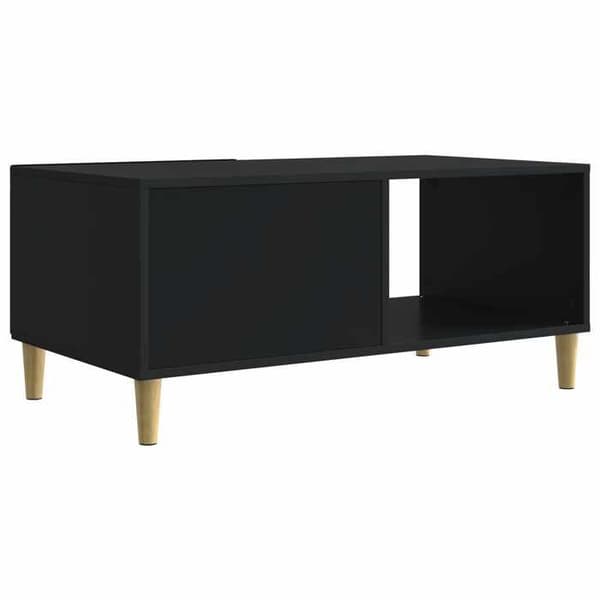 Bord - EKSKLUSIV HUS - 90 x 50 x 40 cm - Sort - Ingeniørtræ - Eucalyptus ben & hylde Svart