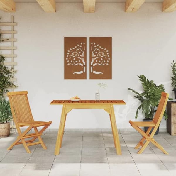 Havemøbel spisebord - MAISON EXCLUSIVE - 110x56x75 cm - Massiv akacie - Rektangulær - Brun