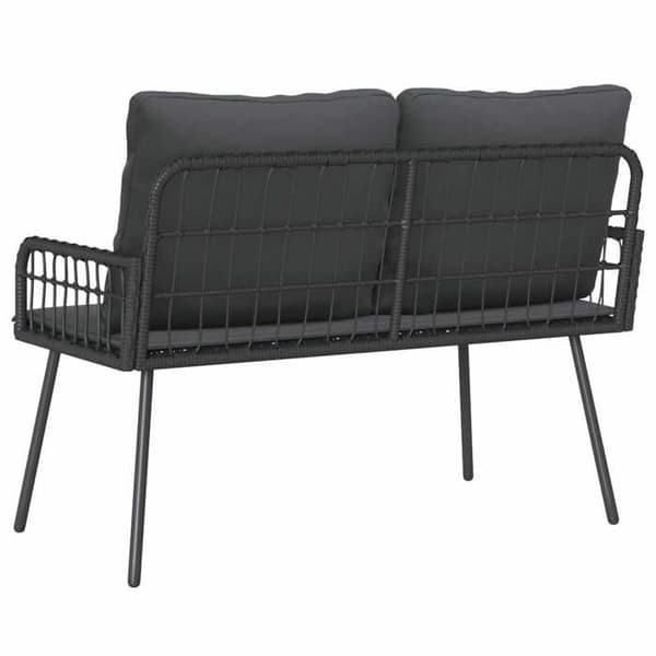 Havemøbel - EKSKLUSIV HUS - 114 x 64 x 90 cm - Antracit - Stål & poly rattan - Polyester pude antracit