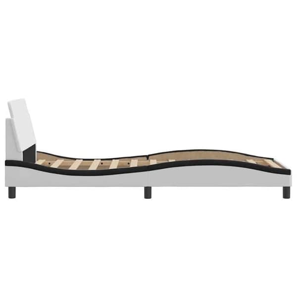 Maison Exclusive - Dover sengestel hvid og sort 90x200 cm kunstlæder Vit