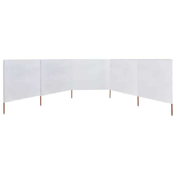 Maison Exclusive - Skärm 5 paneler Tyg 600 x 80 cm Vit sand