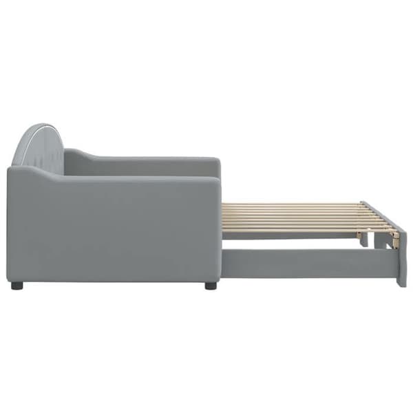 Maison Exclusive - Sovesofa med udtræksseng lys grå 90x190 cm stof