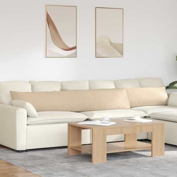Sofa puder - EKSKLUSIV HUS - 200 x 40 cm - Creme - 2 stk. - Polyester fyld Grädde