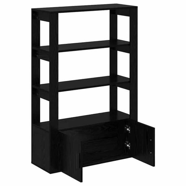 Buffet - EKSKLUSIVT HUS - Sort eg - Ingeniørtræ - 119,5 x 30 x 80 cm - Flush døre svart ek
