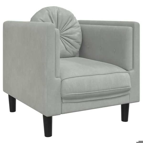 Maison Exclusive - Vaaleanharmaa samettityynyllä varustettu nojatuoli