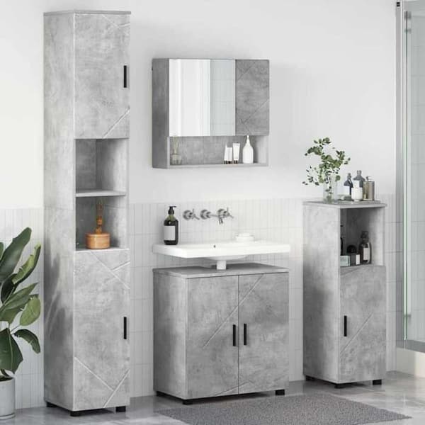 Maison Exclusive - 4 osan kylpyhuonekalustesarja Betoni harmaa