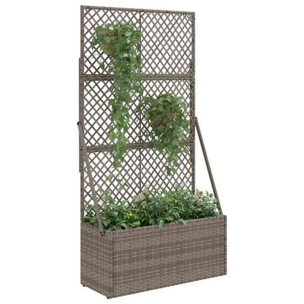 Maison Exclusive - Blomsterkasse med Gitter Grå 70 x 30 x 135 cm polyrotin Grå