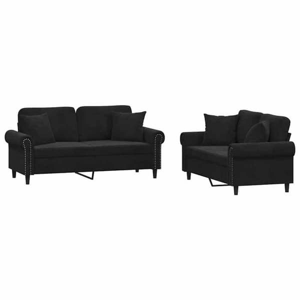 Maison Exclusive - 2 kpl sohvasetti mustilla samettityynyillä