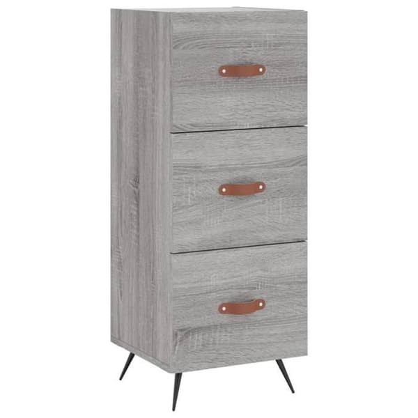 Maison Exclusive - Buffé hög Sonoma grå 34,5x34x180 cm Ingenjörsträ