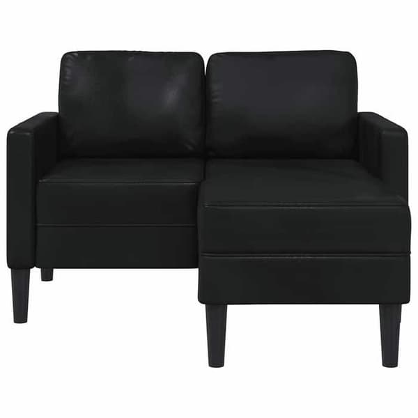 Maison Exclusive - 2-sits soffa med L-formad divan i svart 125 cm konstläder