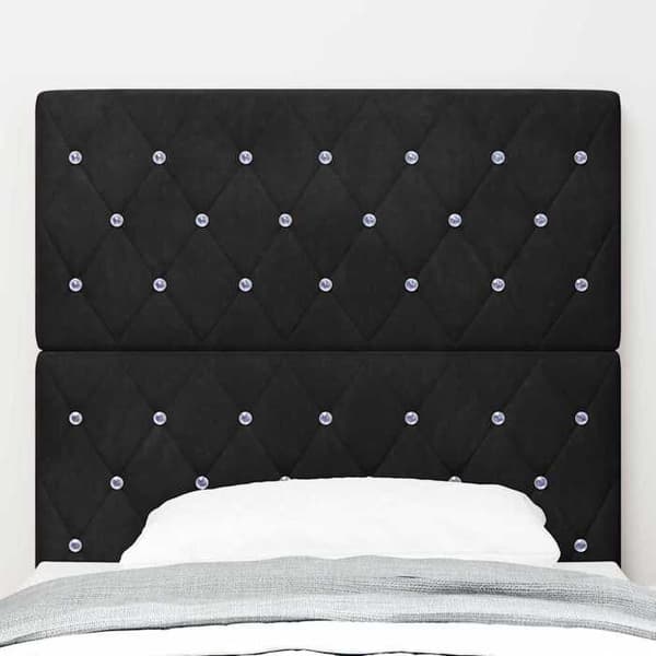 Hovedgærde - EKSKLUSIV HUS - Velour - Sort - Indbygget RGB LED - 100 cm Svart