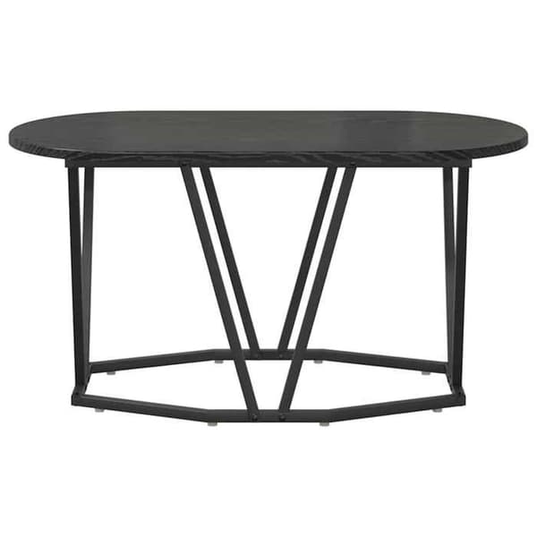 Bord - EKSKLUSIV HUS - 80 x 40 x 40,5 cm - Oval - Sort eg - Sorte ben svart ek