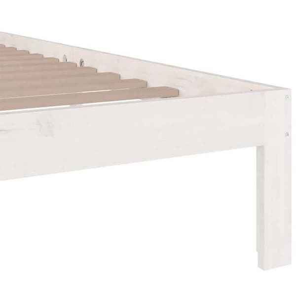 Maison Exclusive - Sängram utan madrass vit massiv trä 150x200 cm