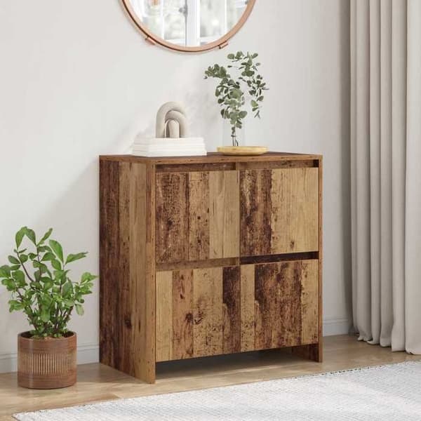 Buffet - EKSKLUSIVT HUS - 70 x 41 x 75 cm - Brun - Ingeniørtræ - 4 døre