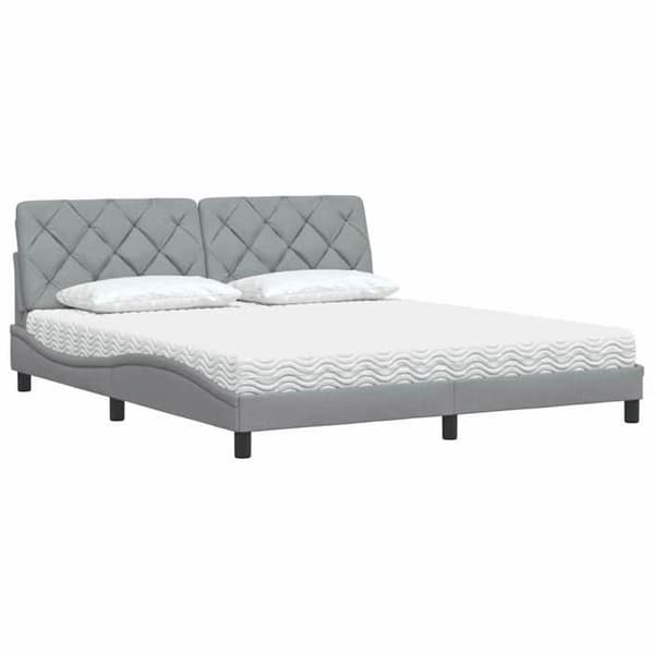 Maison Exclusive - Vaaleanharmaa sänky patjalla 180x200 cm kangas Ljusgrått