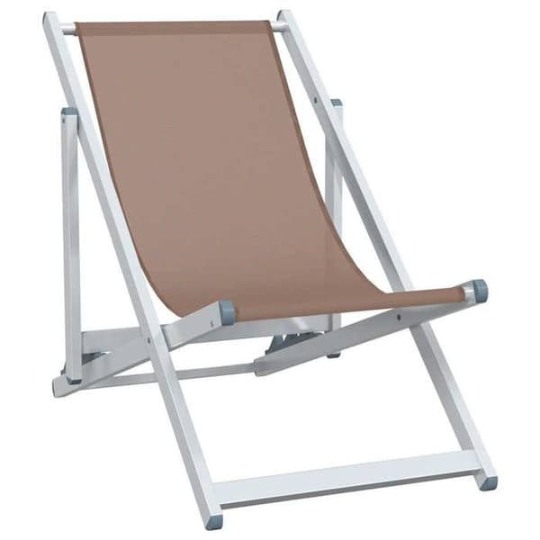 Maison Exclusive - Fällbara stolar 2 stycken, brun aluminium och textilene brun