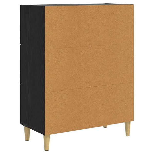 Maison Exclusive - Buffet Sort egetræ 69,5 x 34 x 90 cm Ingeniørtræ svart ek