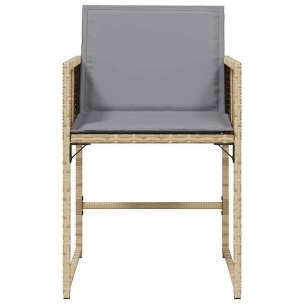 Maison Exclusive - Trädgårdsstolar med kuddar, set om 4, blandning beige