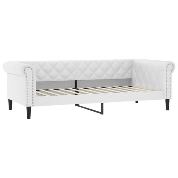 Maison Exclusive - Sängsoffa utan madrass vit 90x200 cm konstläder Vit