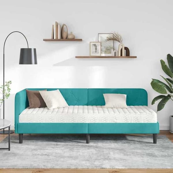 Maison Exclusive - Turquoise hörnsängram 80 x 200 cm Sammet