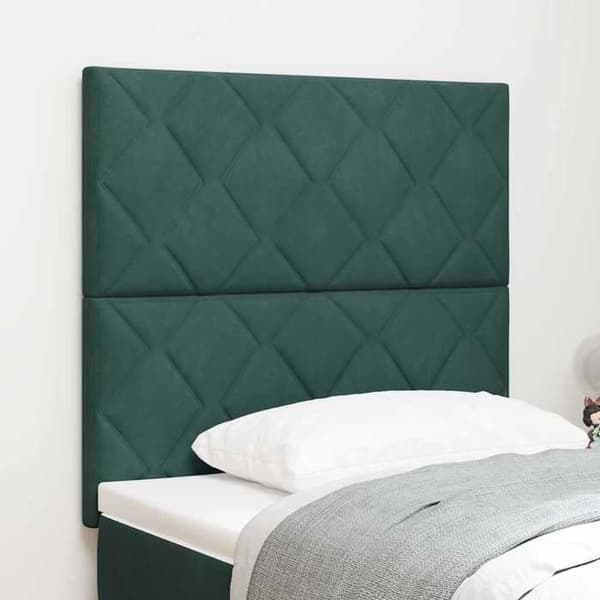 Maison Exclusive - LED Hovedgærde Mørkegrøn 90 cm Velour