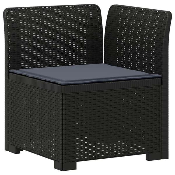 Maison Exclusive - Trädgårdsoffa 3 platser med kuddar i rattanlook PP