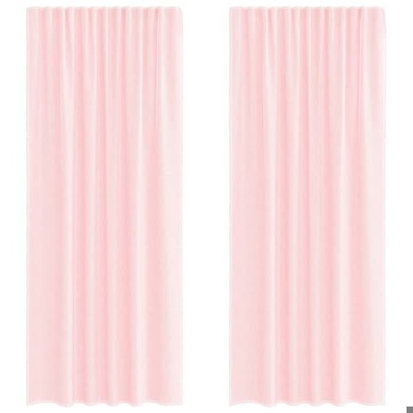 Maison Exclusive - Gardiner i voile med ringar 2 st ljusrosa ljusrosa