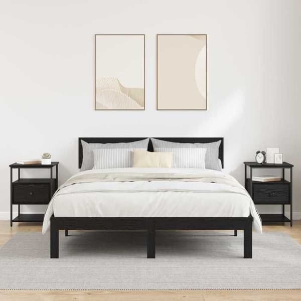 Maison Exclusive - Natbord 2 dele Sort eg 40 x 42 x 56 cm