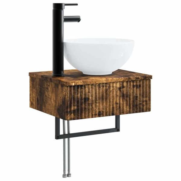 Maison Exclusive - 5 osan kylpyhuonekalustesarja, savupähkinä