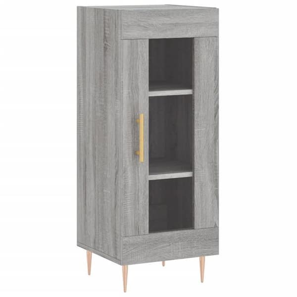 Maison Exclusive - Buffé hög Sonoma grå 34,5x34x180 cm Ingenjörsträ