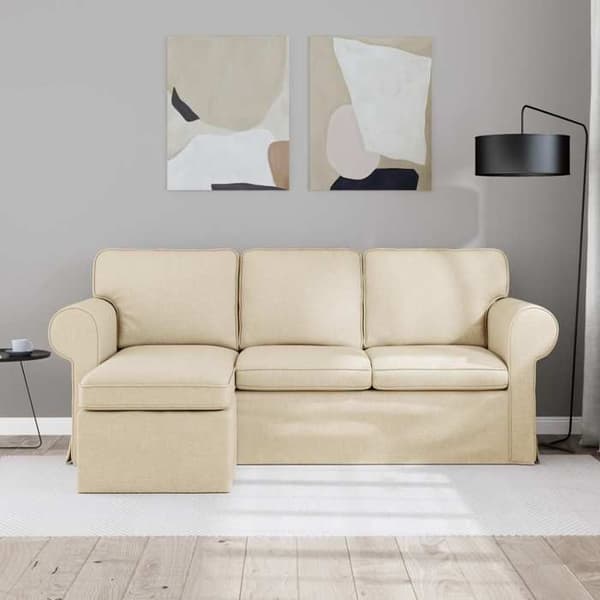 Maison Exclusive - Soffa Creme 195 x 138 x 80 cm tyg