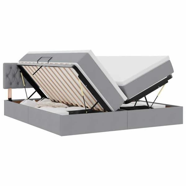 Maison Exclusive - Förvaringssäng Ljusgrå 180 x 200 cm Syntetiskt läder