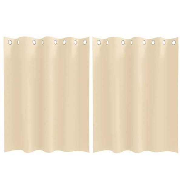 Mørklægningsgardiner - EKSKLUSIV HUS - 2 stk 140 x 140 cm - Creme - Polyester - Blokerer 80-90% lys Grädde