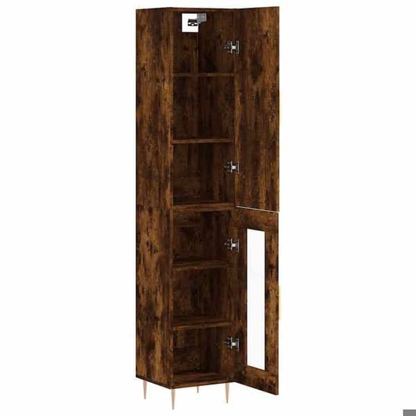Maison Exclusive - Buffé hög Ek rökig 34,5x34x180 cm Ingenjörsträ