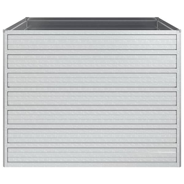 Maison Exclusive - Upphöjd trädgårdssäng 100x100x77 cm Galvaniserat stål Silverfärgad