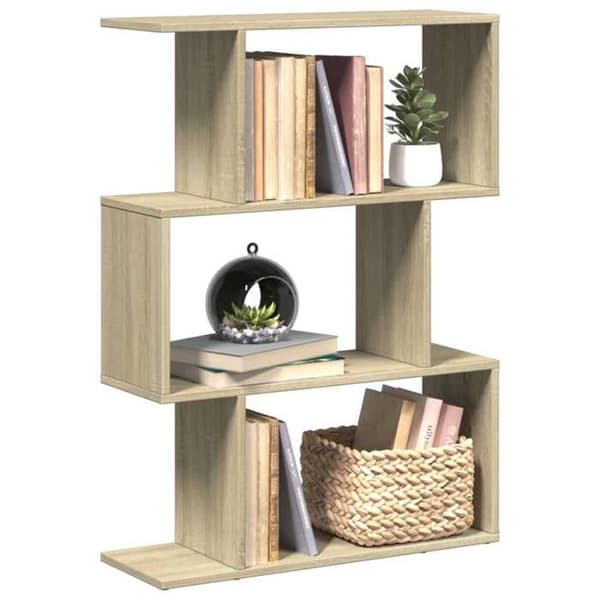 Maison Exclusive - Rumseparator reol 3 niveauer egetræ sonoma 70x24x97 cm